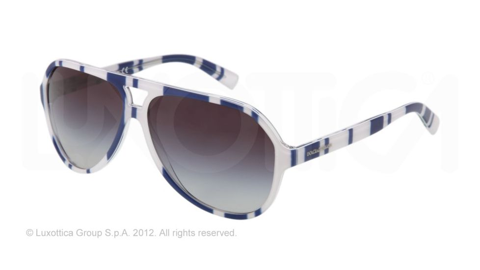 Dolce&amp;Gabbana STRIPES SPECIAL PROJECT DG4182P Single Vision Prescription Sunglasses DG4182P-27208G-60 - Lens Diameter 60 mm, Lens Diameter 60 mm, Frame Color Stripes Blue/white