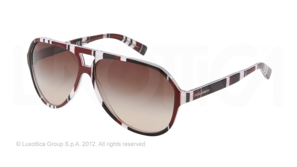 Dolce&amp;Gabbana STRIPES SPECIAL PROJECT DG4182P Single Vision Prescription Sunglasses DG4182P-272113-60 - Lens Diameter 60 mm, Lens Diameter 60 mm, Frame Color Stripes Brown/black/white