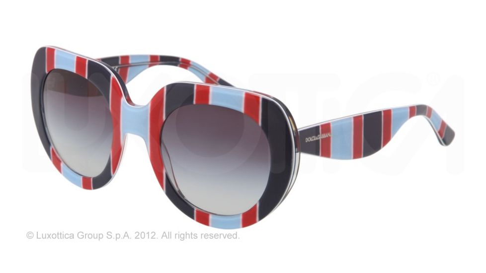 Dolce&amp;Gabbana STRIPES SPECIAL PROJECT DG4191P Progressive Prescription Sunglasses DG4191P-27198G-50 - Lens Diameter 50 mm, Lens Diameter 50 mm, Frame Color Stripes Azure/red/blue