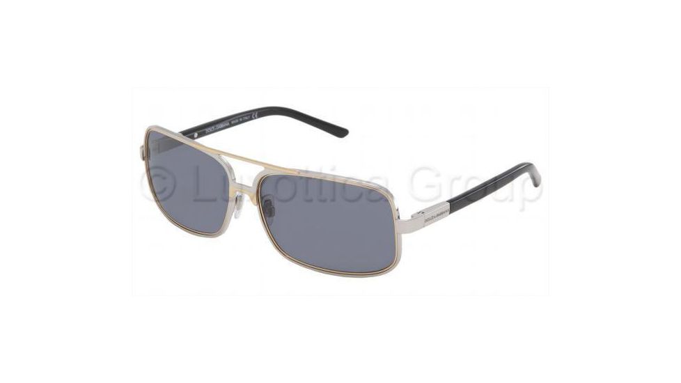 Dolce&amp;Gabbana DG2048 Sunglasses with No-Line Progressive Rx Prescription Lenses DG2048-265-87-6015 - Lens Diameter: 60 mm, Frame Color: Silver with Part. Gold