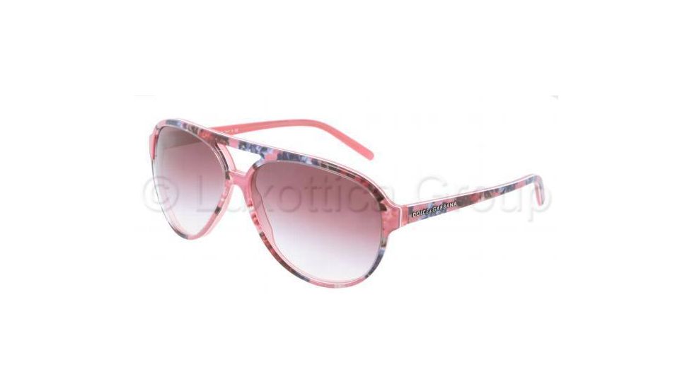 Dolce&amp;Gabbana DG4016 Sunglasses with No-Line Progressive Rx Prescription Lenses DG4016-19278H-6113 - Lens Diameter: 61 mm, Frame Color: Flowers Pink / Red