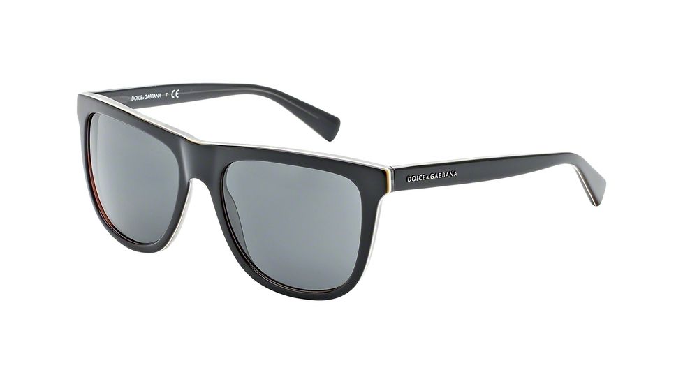 Dolce&amp;Gabbana URBAN DG4229 Sunglasses 187187-55 - Top Black On Grey Frame, Grey Lenses