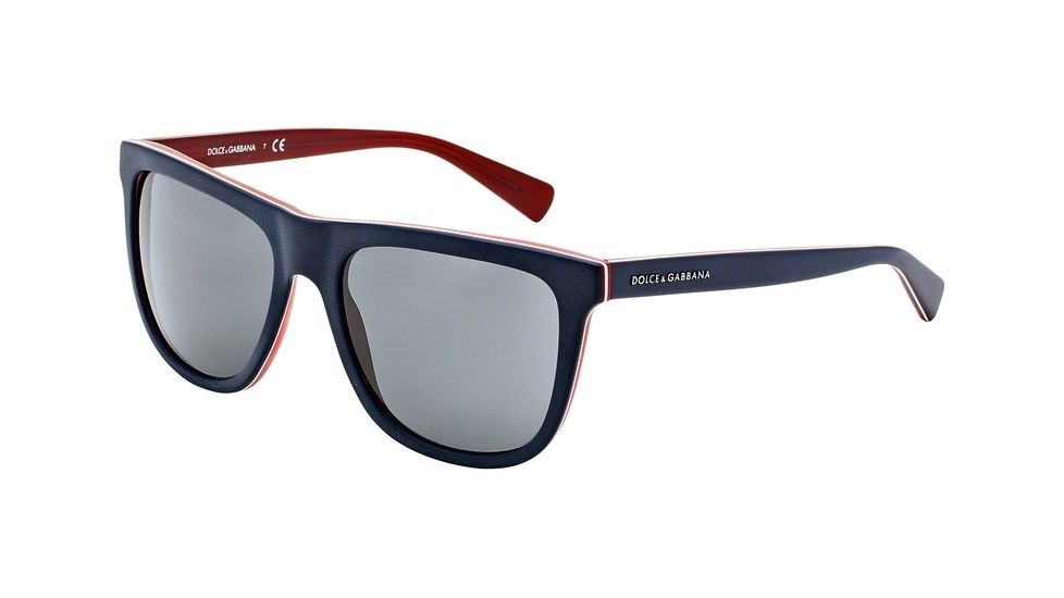 Dolce&amp;Gabbana URBAN DG4229 Sunglasses 187287-55 - Top Blue On Matte Red Frame, Grey Lenses