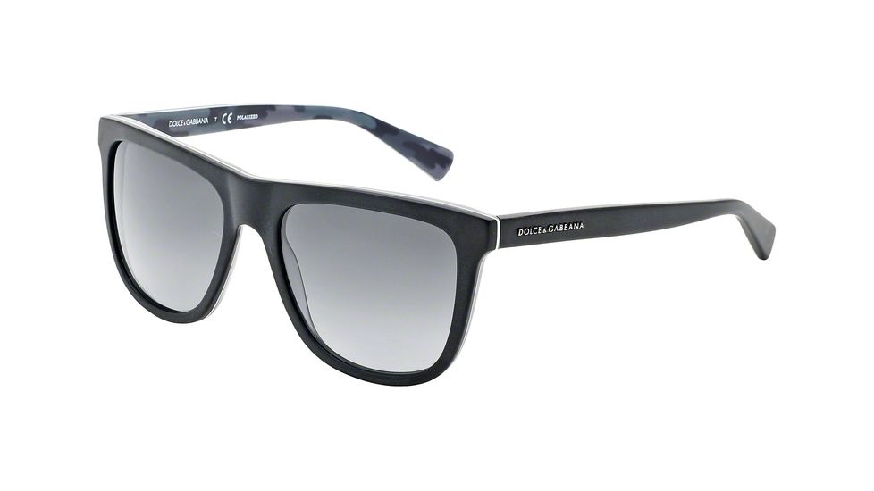 Dolce&amp;Gabbana URBAN DG4229 Sunglasses 2803T3-55 - Top Black/matte Mimetic Frame, Polar Grey Gradient Lenses