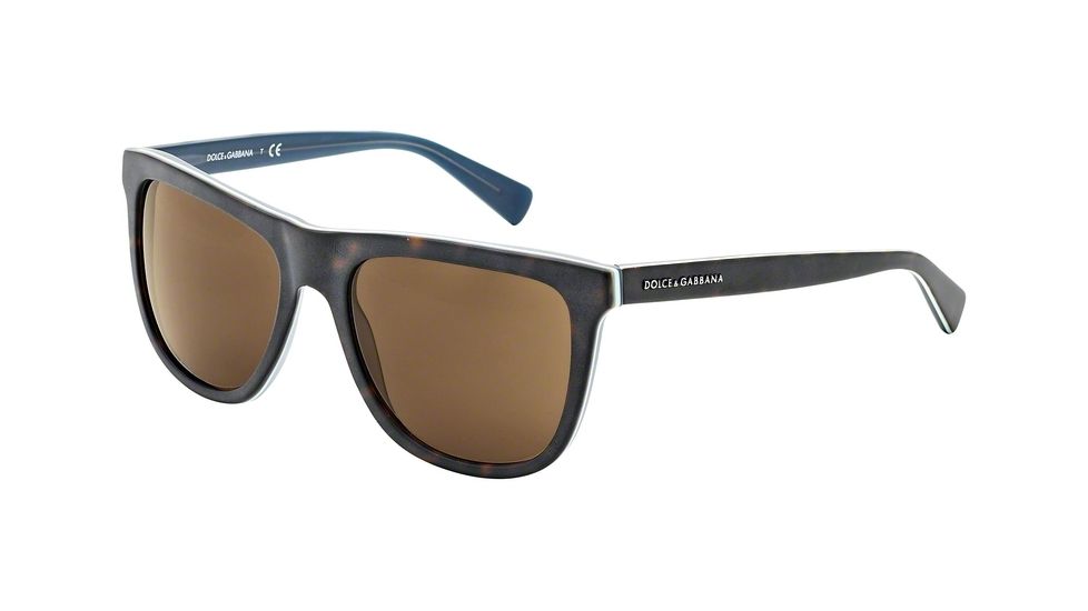 Dolce&amp;Gabbana URBAN DG4229 Sunglasses 286773-55 - Top Havana On Mt Petroleum Frame, Brown Lenses