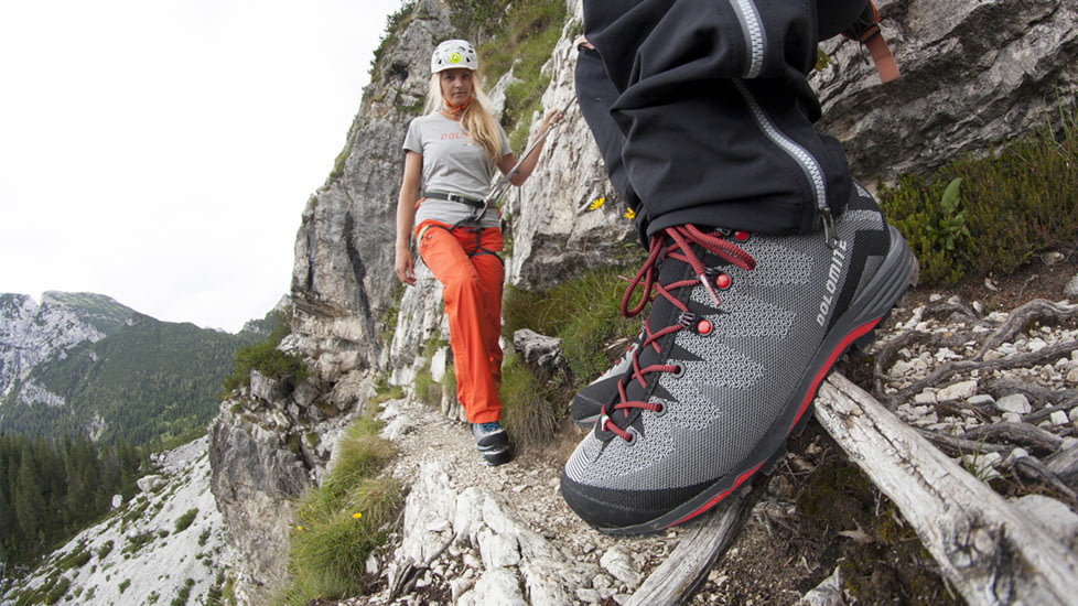 Dolomite Veloce GTX Shoes - Mens, Pewter Grey/Fiery Red, 10M/11W, 2695231186016-10M/11W
