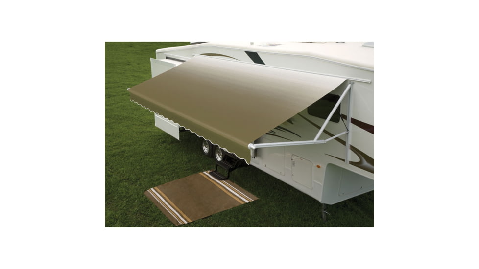 DOMETIC 188.691 9100 Power Patio Awning With Polar White Weathershield, Sandstone Linen Fade, 10ft, 915NS10.000B
