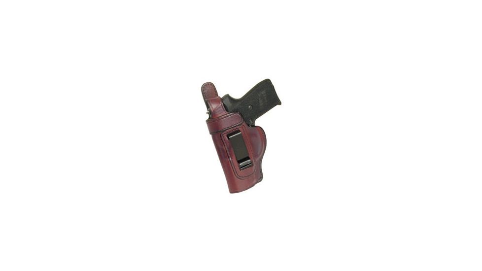 Don Hume H715-M Waistband Clip-On Conceal Carry Holster w/ Thumb Break, Sig Sauer P250 Compact, Left Hand, Saddle Brown, J169301L