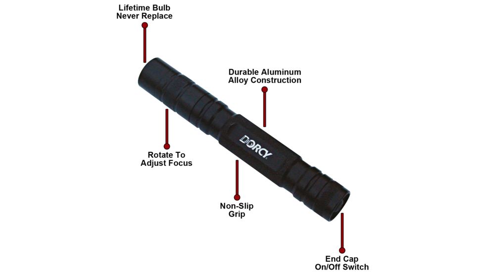 Dorcy 1 Watt- 2AA LED Focusing Flashlight w/ Batteries, Case of 3, 41-4255-CS