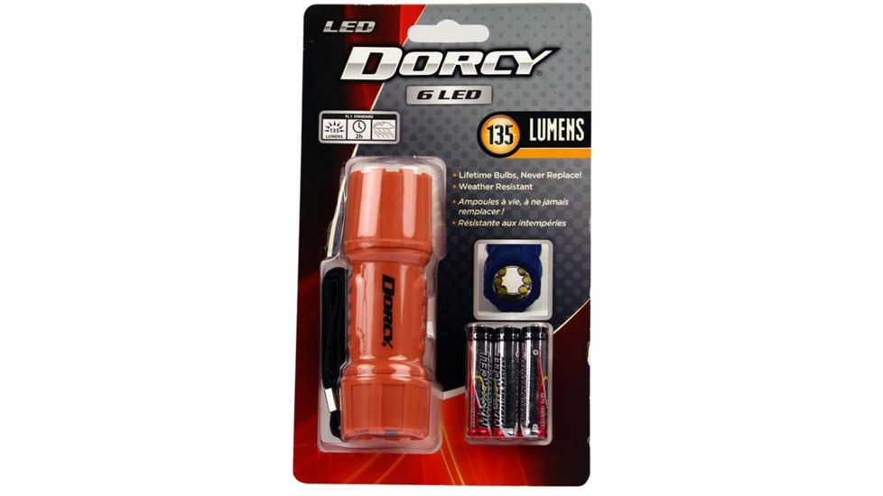 Dorcy 3AAA 135 Lumen Flashlight, Blue, Red, Teal, Yellow, 41-4242