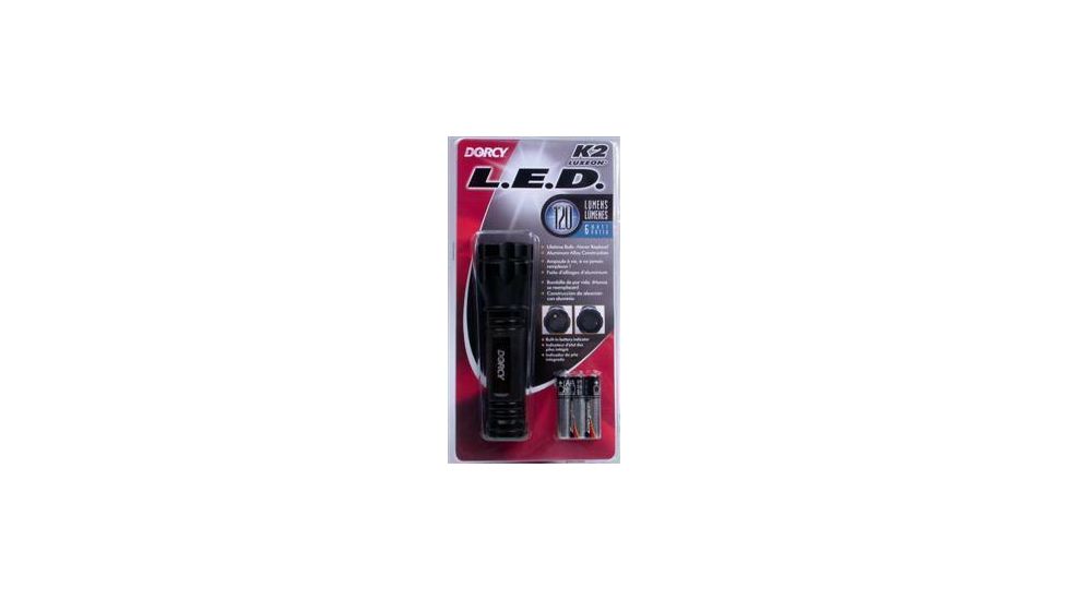 Dorcy 6 Watt- 3AAA K2 LED Battery Indicator Flashlight w/ Titanium Batteries 41-4297