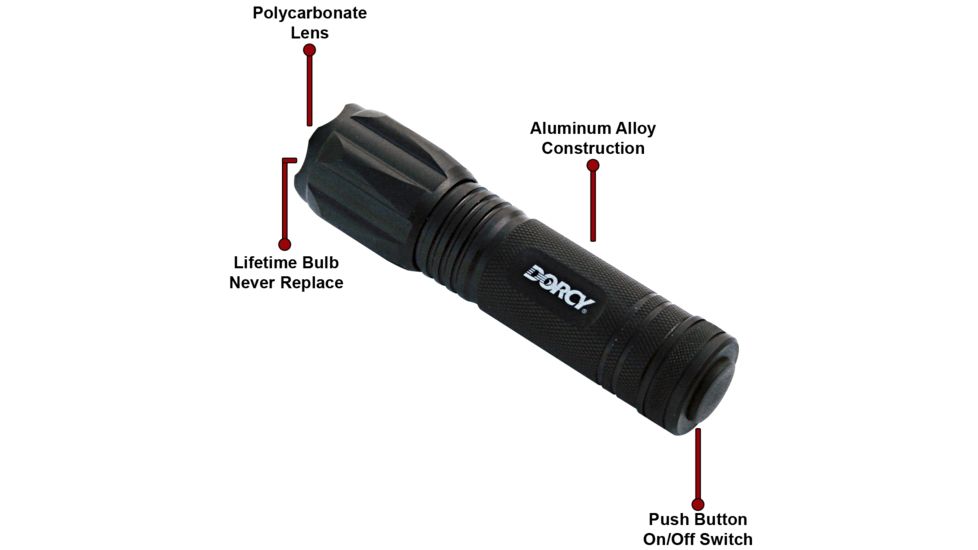 Dorcy 80 Lumens 3AAA LED Aluminum Tail Cap Switch, Case of 3, 41-4287-CS