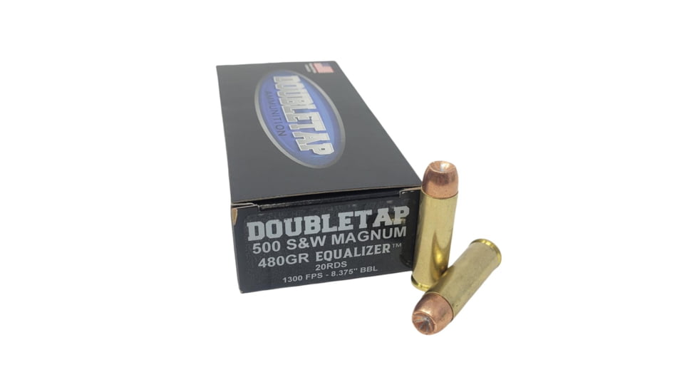 Double Tap Ammunition Double Tap 500 Equalizer Handgun Ammunition .500 S&amp;W 455gr HP 1801 fps 20/ct, 500455EQ