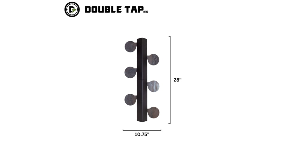 Double Tap Industries .22LR Rimfire Dueling Tree Reactive Steel Target, Raw/Black, RT-DT-RIM-001