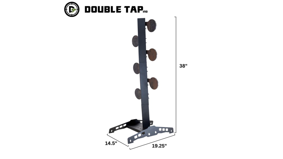 Double Tap Industries .22LR Rimfire Dueling Tree Reactive Steel Target w/Ground Base, Raw/Black, RT-DT-RIM