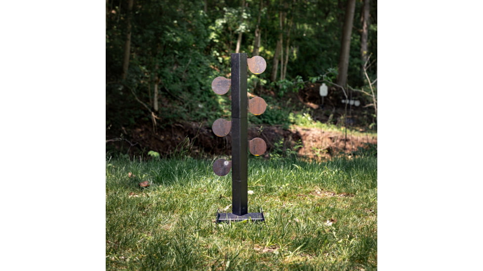 Double Tap Industries .22LR Rimfire Dueling Tree Reactive Steel Target w/Ground Base, Raw/Black, RT-DT-RIM