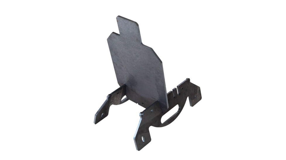 Double Tap Industries 3/8in AR500 Silhouette Target w/Modular Base, Raw, 12in x 20in, TS-MS-66