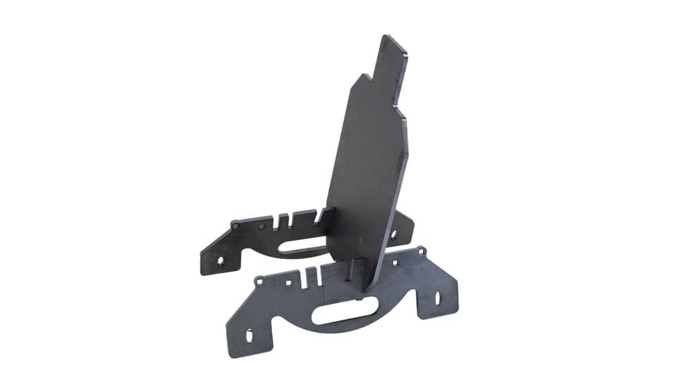 Double Tap Industries 3/8in AR500 Silhouette Target w/Modular Base, Raw, 12in x 20in, TS-MS-66