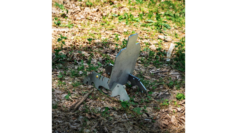 Double Tap Industries 3/8in AR500 Silhouette Target w/Modular Base, Raw, 12in x 20in, TS-MS-66