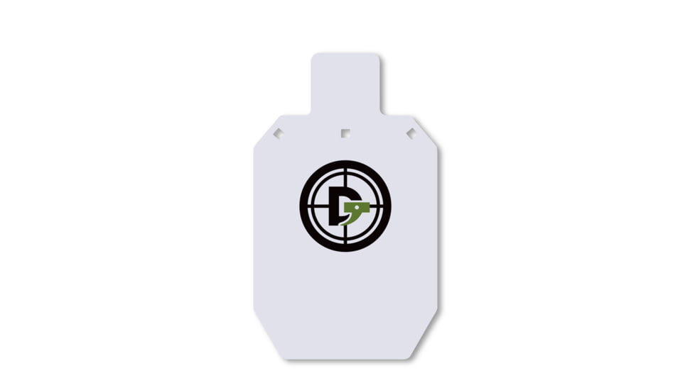 Double Tap Industries 3/8in AR500 Steel Silhouette Target, 12x20in, White, ST66-05