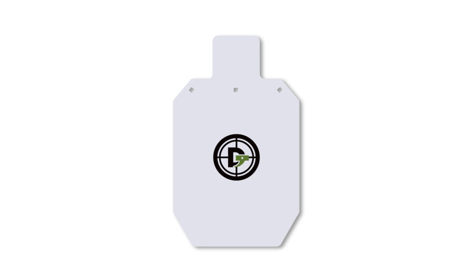 Double Tap Industries 3/8in AR500 Steel Silhouette Target, 18x30in, White, ST100-05