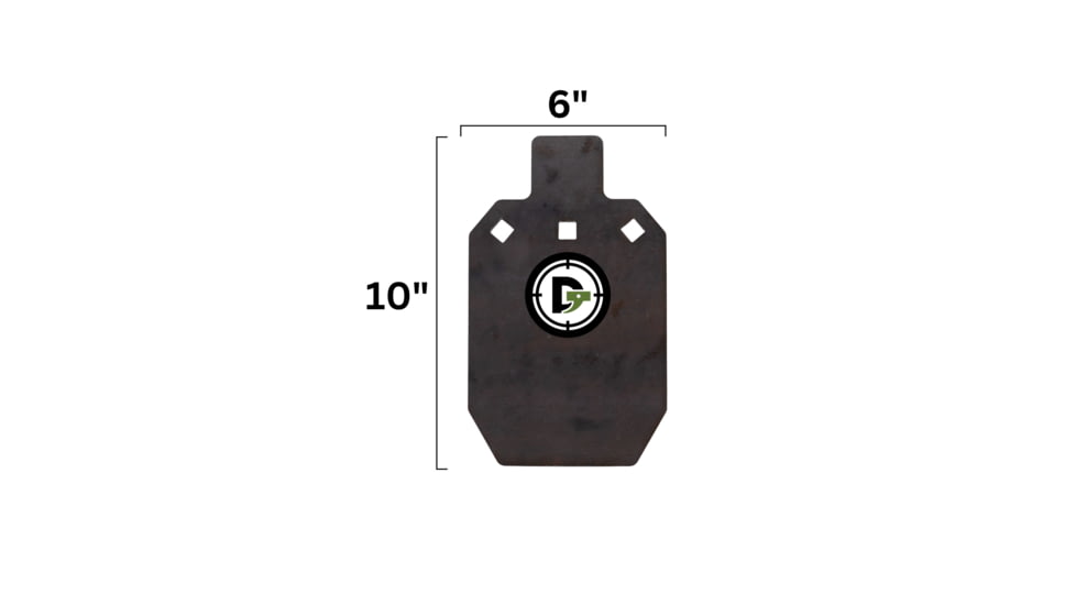 Double Tap Industries 33% IPSC Rimfire Steel Silhouette Target, Raw, 6in x 10in, ST33-RIM