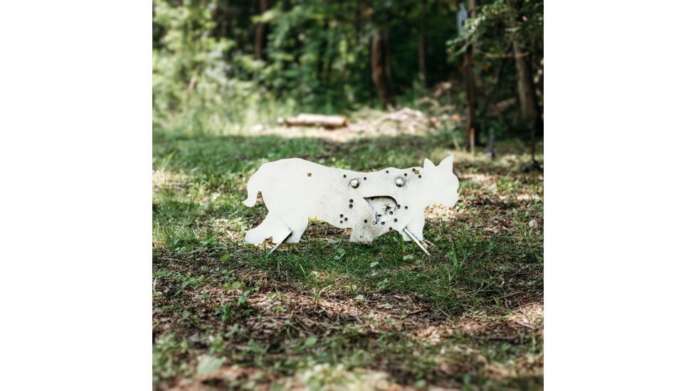 Double Tap Industries AR500 Bobcat Target w/Reactive Vital, Raw, RT-GT-BOB