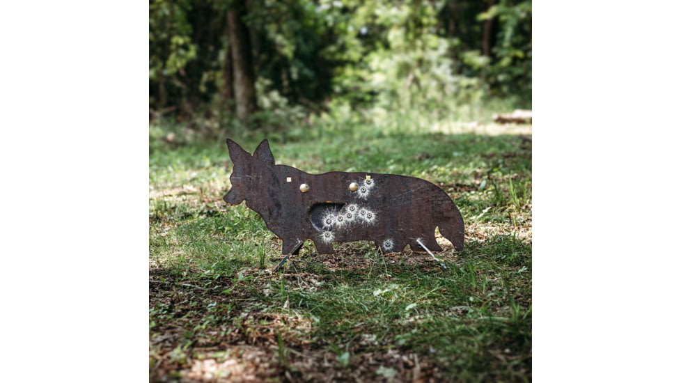 Double Tap Industries AR500 Coyote Target w/Reactive Vital, Raw, Large, RT-GT-COY-001