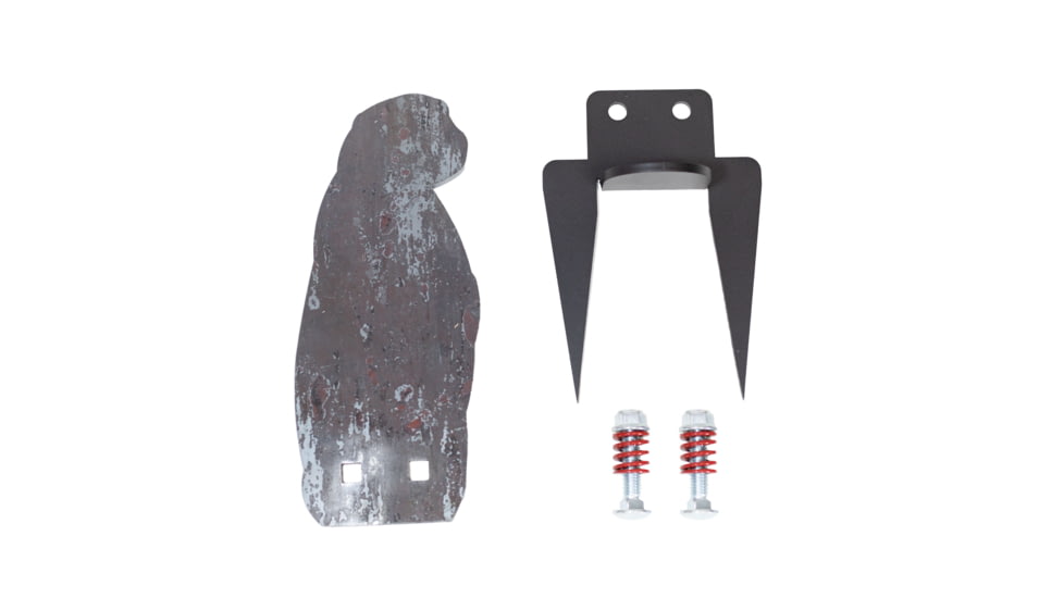 Double Tap Industries AR500 Prarie Dog on Ground Stake Target, Raw/Black, PT-GS-PD