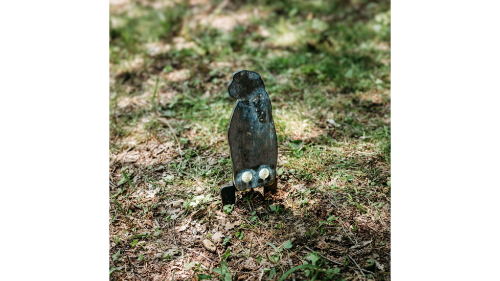 Double Tap Industries AR500 Prarie Dog on Ground Stake Target, Raw/Black, PT-GS-PD