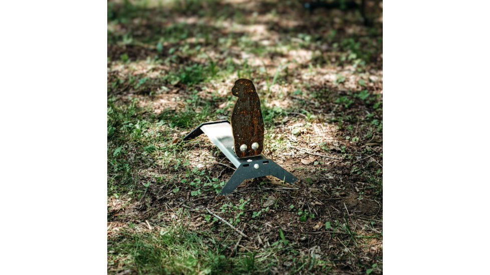 Double Tap Industries AR500 Prarie Dog Popper Target, Raw/Black, PT-SP-PD