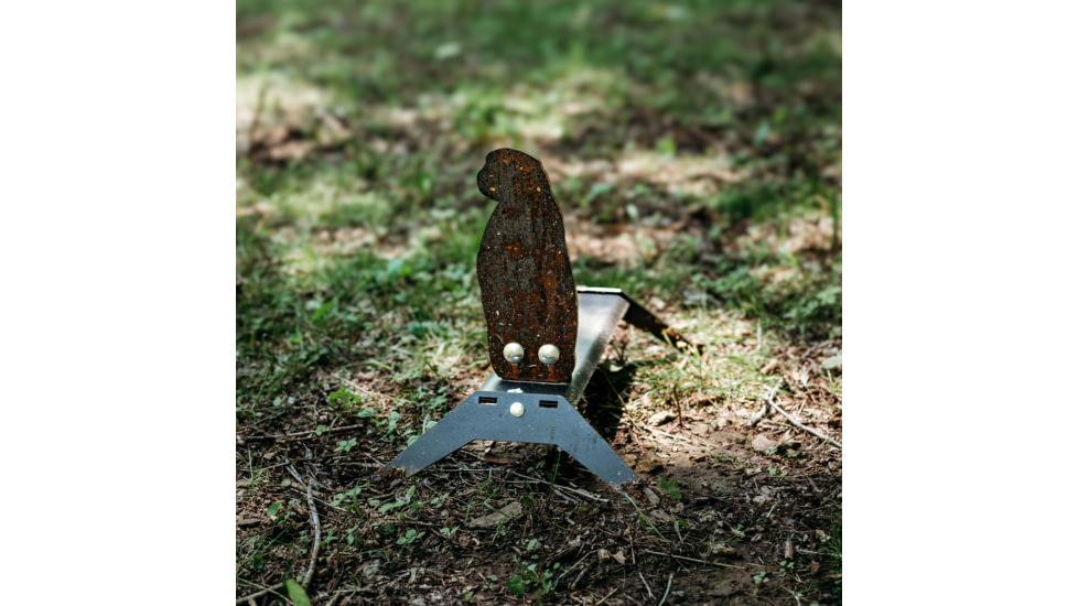 Double Tap Industries AR500 Prarie Dog Popper Target, Raw/Black, PT-SP-PD