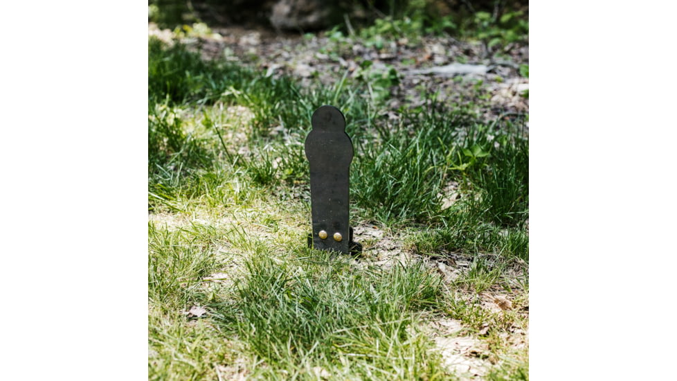 Double Tap Industries AR500 Rimfire Ground Stake Popper Target, Raw/Black, 12in, PT-GS-12-RIM