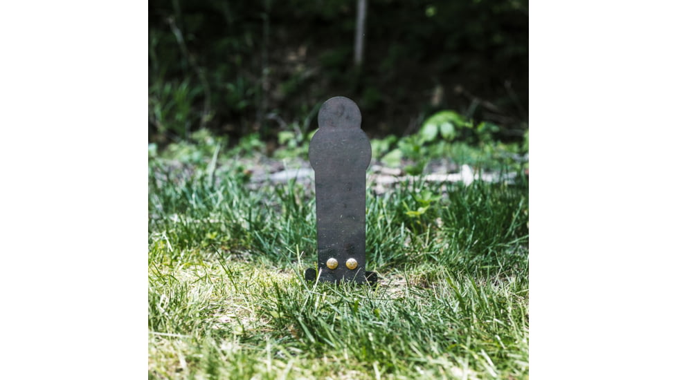 Double Tap Industries AR500 Rimfire Ground Stake Popper Target, Raw/Black, 12in, PT-GS-12-RIM