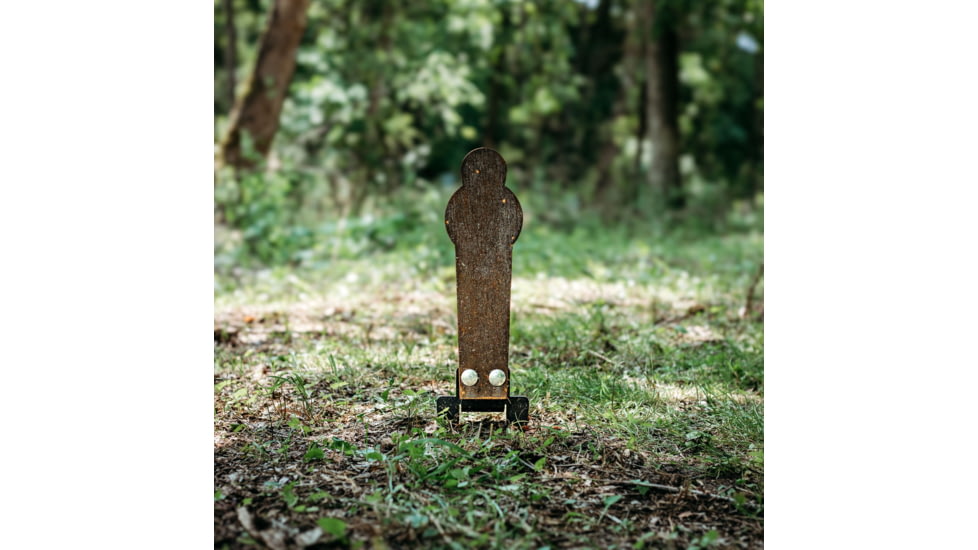 Double Tap Industries AR500 Target w/Ground Stake, Raw/Black, 12in, PT-GS-12