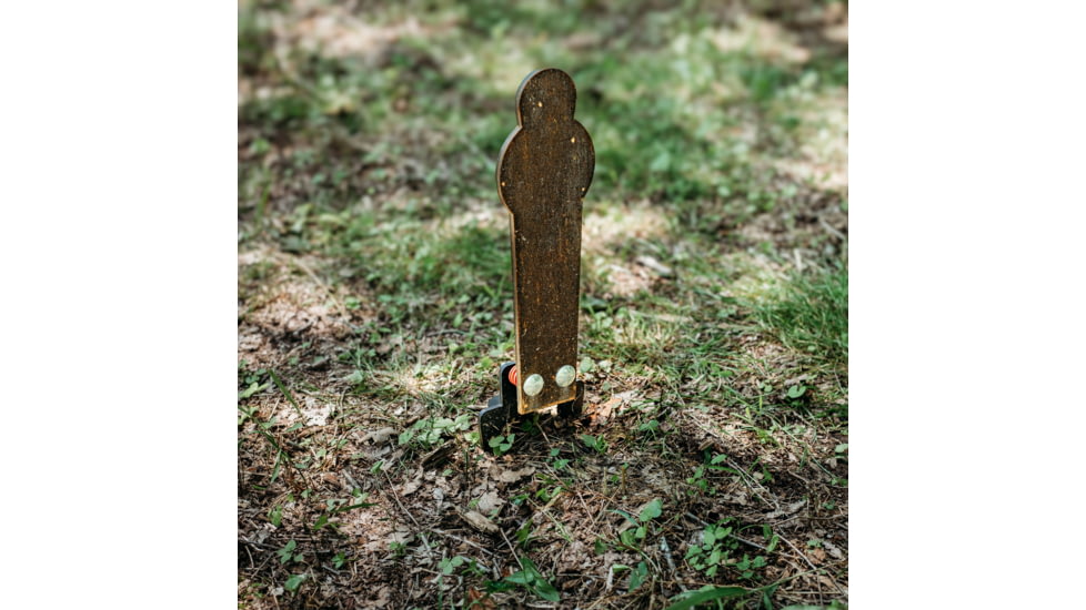 Double Tap Industries AR500 Target w/Ground Stake, Raw/Black, 12in, PT-GS-12