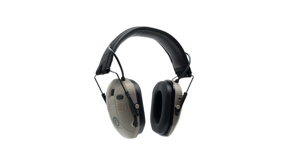 Double Tap Industries Bluetooth Earmuffs with Voice Enhancement &amp; Hearing Protection, Tan/Black, EM-BT-001