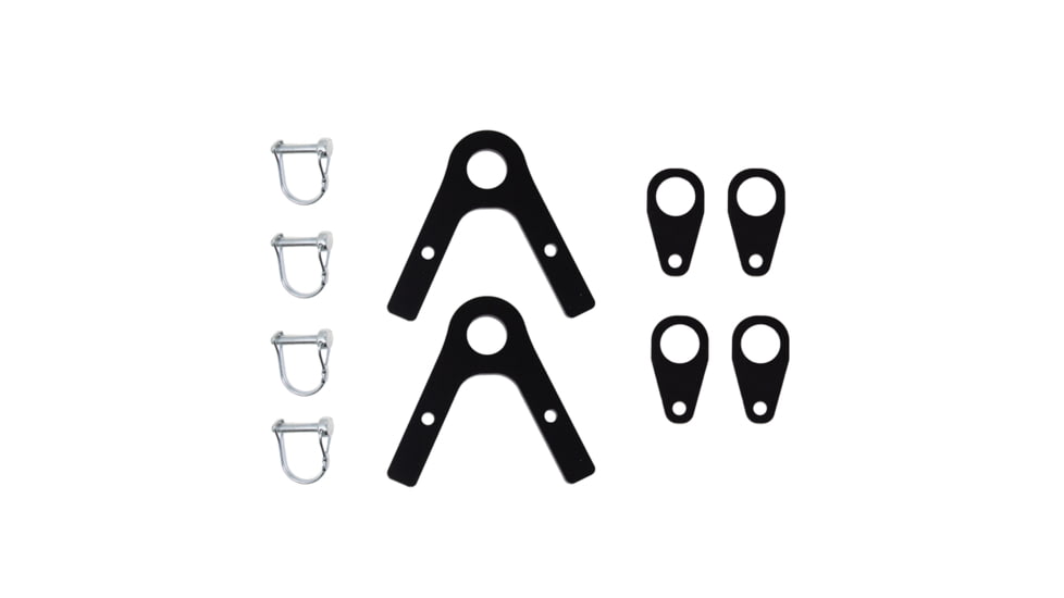 Double Tap Industries Conduit DIY Target Stand Bracket Kit for Steel Targets, Conduit Brackets &amp; Quick Pins w/Chain/Strap Hanging Brackets, Black, TS-CK-S