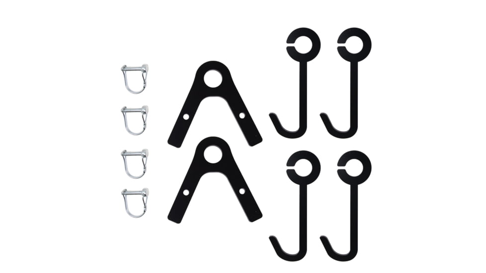 Double Tap Industries Conduit DIY Target Stand Bracket Kit for Steel Targets, Conduit Brackets &amp; Quick Pins w/J Hook Hanging Brackets, Black, TS-CK-GH
