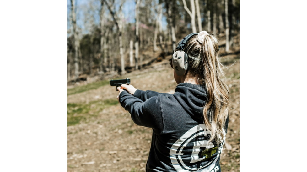 Double Tap Industries Bluetooth Earmuffs with Voice Enhancement &amp; Hearing Protection, Tan/Black, EM-BT-001