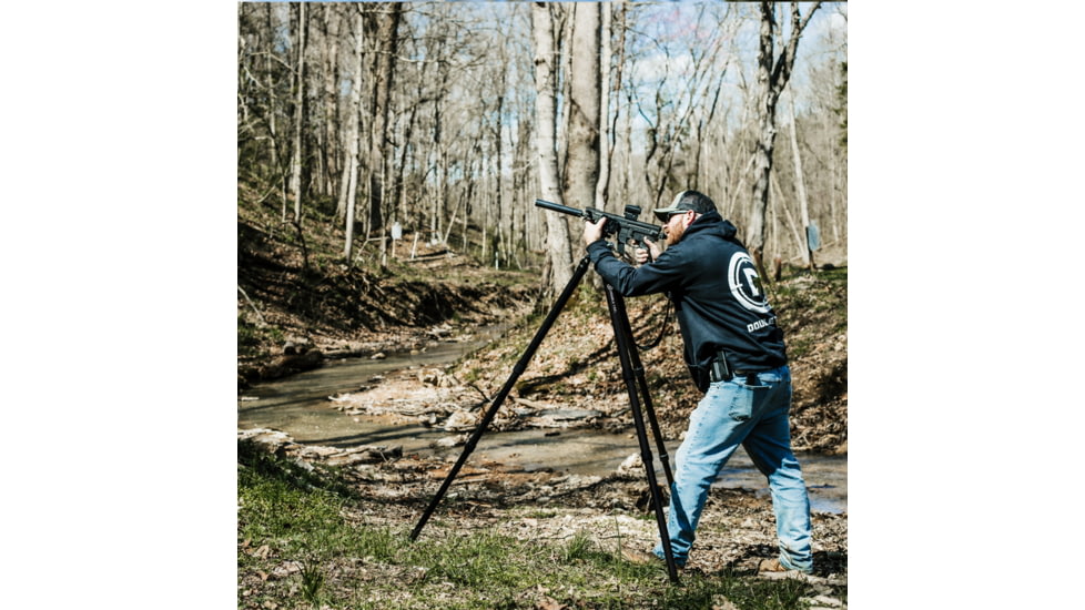 Double Tap Industries Stronghold Aluminum Shooting Tripod w/Ball Head, Black, TRI-A-002BH