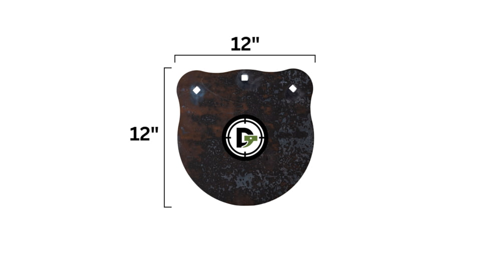 Double Tap Industries Heavy Duty 1/2in AR500 Steel Gong Target, Raw, 12in, G1200-HD