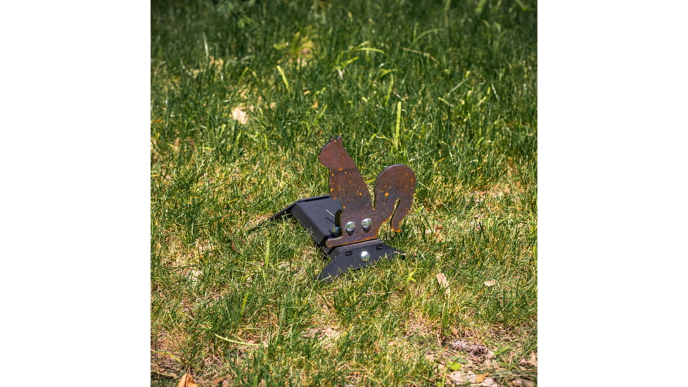 Double Tap Industries Rimfire Squirrel Spring Popper Target, Raw/Black, PT-SP-SQ-RIM