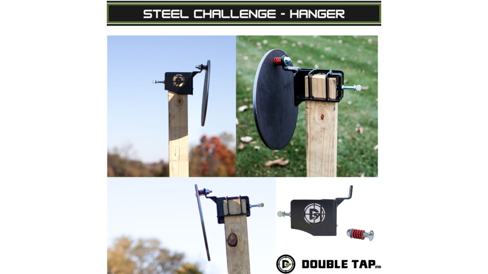 Double Tap Industries Steel Challenge Stage 1 - Five to Go Target w/Hangers, Raw/Black, SC-5TG-H