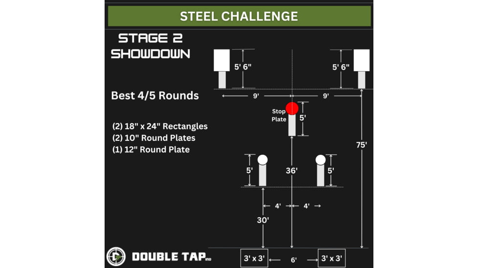 Double Tap Industries Steel Challenge Stage 2 - Showdown Target, Raw, SC-SHD