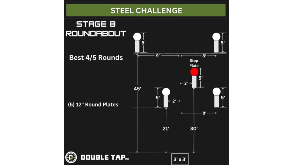Double Tap Industries Steel Challenge Stage 8 - Roundabout Target, Raw, SC-RA