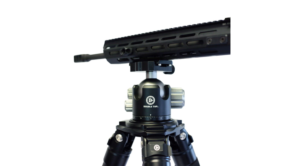 Double Tap Industries Stronghold Aluminum Shooting Tripod w/Ball Head, Black, TRI-A-002BH