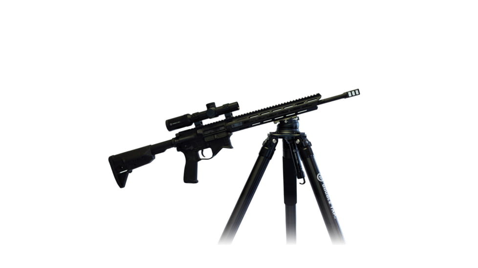 Double Tap Industries Stronghold Aluminum Shooting Tripod w/Leveling Head, Black, TRI-A-002L