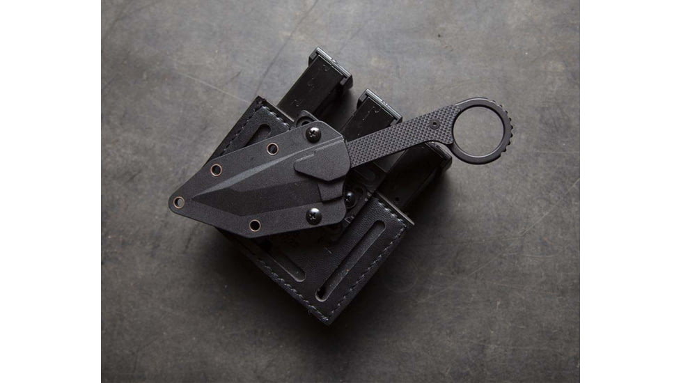 DoubleStar Ahab-X Fixed Knife, 3in, SK5, Black Coarse G10, Black, DSKI101