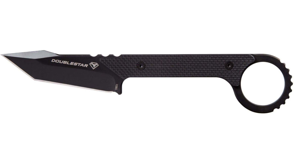 DoubleStar Ahab-X Fixed Knife, 3in, SK5, Black Coarse G10, Black, DSKI101